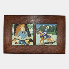 Arte cerâmica Motawi livro de histórias infantil mundo emoldurado azulejos policromados, usado comprar usado  Enviando para Brazil