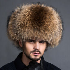 Chapéu de pele de raposa real masculino russo Ushanka chapéu caçador cossaco boné de esqui de couro real  comprar usado  Enviando para Brazil