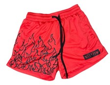 Shorts Kill Crew Masculino Pequeno Vermelho Preto Estampa de Chama Treino Muay Thai Adulto comprar usado  Enviando para Brazil