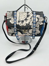 Bolsa satchel Desigual Messenger PRETA AZUL feminina tiracolo Peace, usado comprar usado  Enviando para Brazil
