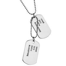 Colar corrente pingente masculino simples exército liga militar identificação 2 dog tags para presente comprar usado  Enviando para Brazil
