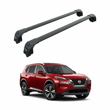 Para Nissan X-Trail T33 rack de teto barras transversais suporte de metal trilho nivelado alumínio preto 2 comprar usado  Enviando para Brazil
