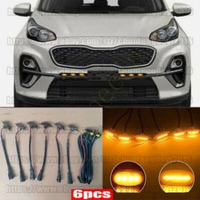 Grelha frontal preta LED âmbar estilo Raptor 6 peças para Kia Sportage 2012-2024 comprar usado  Enviando para Brazil