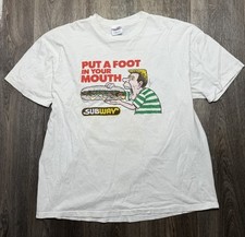 Camisa engraçada vintage 1994 Subway Put A Foot In Your Mouth Sub Eating Contest 2XL comprar usado  Enviando para Brazil