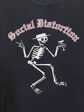 Usado, Vintage! Camiseta BAND DISTORÇÃO SOCIAL esqueleto preta peso pesado média Y2K comprar usado  Enviando para Brazil
