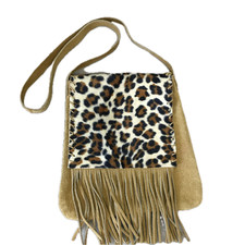Usado, Bolsa de mão de camurça genuína franja boho ocidental bolsa de ombro veludo estampa animal comprar usado  Enviando para Brazil