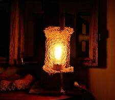 lampka stojąca drewniana rękodzieło loft industrial design unikat na sprzedaż  PL