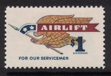 Scott 1341- $1 transporte aéreo para nossos militares, Eagle Holding Pennant- MNH 1968- perfeito estado comprar usado  Enviando para Brazil