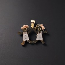 Novo Pingente Berloque Unissex Ouro 14k Multitom Infantil Menino Menina, usado comprar usado  Enviando para Brazil