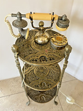 1960s RARO ANTIGO PISO DE LATÃO PESADO MOSTRADOR ROTATIVO TELEFONE ARTE FRANCESA DECORAÇÃO comprar usado  Enviando para Brazil