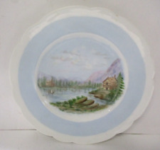 Prato decorativo vintage aro azul com cabine em cena de lago comprar usado  Enviando para Brazil