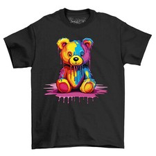 Usado, Camiseta Teddy Bear Paint Drip Design - Fofa e Colorida! Camiseta engraçada, unissex comprar usado  Enviando para Brazil