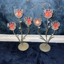 Pair metal flower for sale  BIRMINGHAM