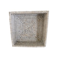 Porta-guardanapo quadrado de vime lavagem branca cozinha balcão mesa caixa 7x7" comprar usado  Enviando para Brazil