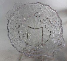 Tigela de frutas de vidro decorada transparente redonda 10 1/2"  comprar usado  Enviando para Brazil