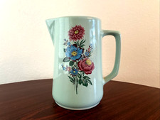 Jarro floral verde espuma do mar vintage Pozzani meados do século 1,5 quartos, usado comprar usado  Enviando para Brazil