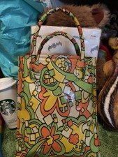 Bolsa tote de vinil vintage 1960-70 design geométrico amarela laranja verde muito boa qualidade comprar usado  Enviando para Brazil
