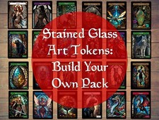 Paquete de 15 fichas de arte de vidrieras para magia y otros juegos de cartas coleccionables segunda mano  Embacar hacia Mexico