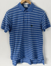 Camisa polo masculina vintage Izod Lacoste manga curta logotipo listrado azul branco comprar usado  Enviando para Brazil