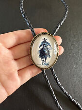 Usado, Colar de couro vintage cowboy montando bolo gravata feito à mão casamento ocidental cordão comprar usado  Enviando para Brazil