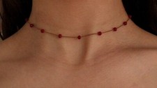 Dunkelrote perlen kette gebraucht kaufen  Wollmatingen