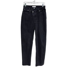Usado, Jeans Abercrombie The Dad cintura alta preto com fecho inclinado - Tamanho 6/28 comprar usado  Enviando para Brazil