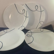 Conjunto de 4 pratos de jantar Corelle Vitrelle feitos nos EUA redemoinho marinho branco 10-1/4”, usado comprar usado  Enviando para Brazil