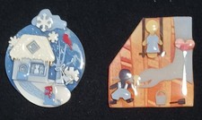 Lote de 2 broches Lucinda Little People playground outono casa de inverno cardinal floco de neve comprar usado  Enviando para Brazil