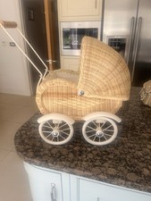 Dolls wicker pram for sale  EPPING