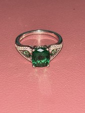 Diamonique emerald silver for sale  GLASGOW