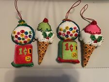 DOCES DE NATAL vintage Bucilla feitos à mão enfeites de Natal de feltro década de 1970 comprar usado  Enviando para Brazil