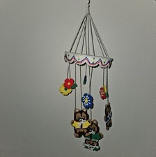 Decoração de quarto de bebê vintage feita à mão de lona marrom ursinho de pelúcia pendurado flores móveis comprar usado  Enviando para Brazil