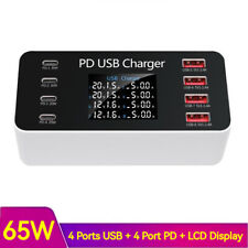 65W 8 portas carregador multi USB tipo C PD adaptador de estação de carregamento rápido para iPhone, usado comprar usado  Enviando para Brazil