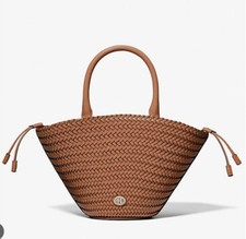 Usado, Bolsa de mercado Michael Kors Collection Audrey couro tecido amendoim comprar usado  Enviando para Brazil
