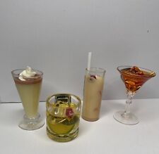 4 ímãs de geladeira vintage bebidas mistas coquetel cerejas realistas comprar usado  Enviando para Brazil