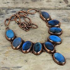 Collar ajustable cadena electroformada regalo hermana cobre labradorita 18,0" segunda mano  Embacar hacia Mexico