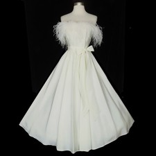 Vintage Anos 80 50 PENA Off White Saia Completa Sem Alças Vestido de Festa de Formatura XXS comprar usado  Enviando para Brazil
