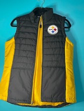 Colete sem mangas Pittsburgh Steelers WM NFL G3 amarelo preto médio dupla face comprar usado  Enviando para Brazil