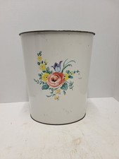 Lixeira vintage Decoware off white colorida floral metal comprar usado  Enviando para Brazil
