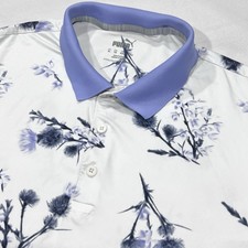 Camisa polo masculina de golfe manga curta padrão floral roxo PUMA Performance tamanho XL comprar usado  Enviando para Brazil