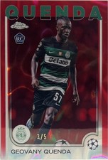 Geovany Quenda 3/5 Rookie Red Lava Topps Chrome UCC 2024/25, usado comprar usado  Enviando para Brazil