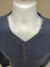 King Size Masculino 2XL Azul Manga Longa Térmico Henley Elástico Construção Pesada, usado comprar usado  Enviando para Brazil