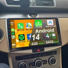 Używany, 4+64G do VW Passat B7 2010-2015 10.1" Radio samochodowe Apply CarPlay Android 14 GPS BT na sprzedaż  Wysyłka do Poland