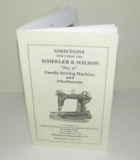 Wheeler Wilson No 9 Máquina de Costura Instruções + Acessórios Manual 24pg Repro comprar usado  Enviando para Brazil