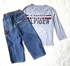 Conjunto de camisetas longas vintage Tommy Hilfiger meninos 3T carpinteiro jeans folgado Y2K crianças comprar usado  Enviando para Brazil