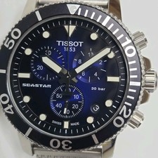 Relógio Tissot Seastar 1000 cronógrafo de quartzo fabricado na Suíça azul 45,5 mm comprar usado  Enviando para Brazil