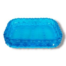 Saboneteira de vidro reciclado vintage vidro grosso sólido vidro botão azul  comprar usado  Enviando para Brazil
