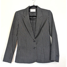 Jaqueta listrada vintage JH Collectibles blazer de lã feminina tamanho 6 alfinete vertical EUA comprar usado  Enviando para Brazil