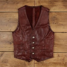Vintage leather gilet for sale  SHEFFIELD