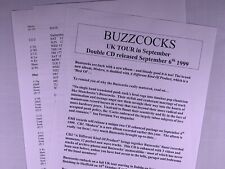 Buzzcocks press release for sale  PRESTON